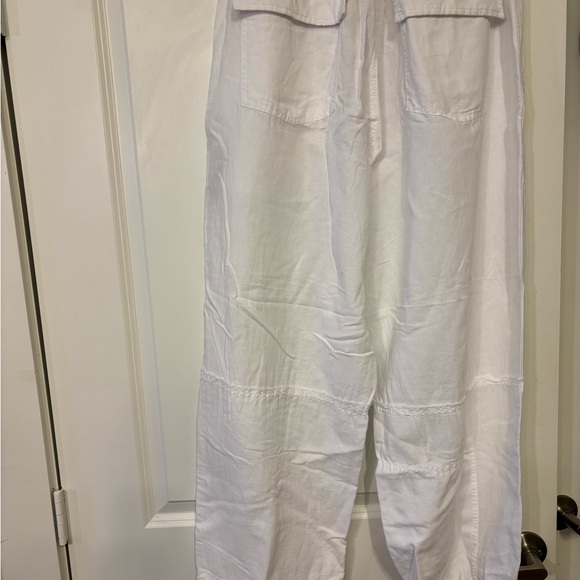 ZARA LINEN BLEND CARGO PANTS - Picture 6 of 10